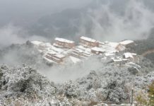 चन्द्रागिरिमा हिमपात सहित बाक्लो हिउँ