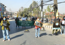 संसद् विघटनविरुद्ध विवेकशीद्वारा ऐना देखाई प्रदर्शन