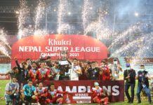 नेपाल सुपर लिगकाे च्याम्पियन काठमाडौं बन्याे