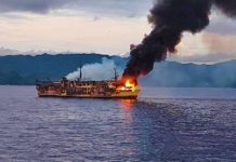 फिलिपिन्समा १६५ यात्रु सवार डुंगामा आगलागी