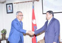 गृह मन्त्रालयमा उपप्रधानमन्त्री श्रेष्ठ र बङ्गलादेशका राजदूतबीच भेटवार्ता