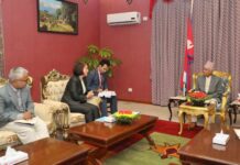 राजदूत डेप्रेजले राष्ट्रपति पौडेलसँग बिदाइ भेट