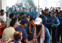 नेपाली क्रिकेट टोलीलाई भव्य स्वागत