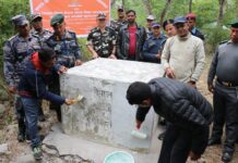 नेपाल–भारत सीमा स्तम्भहरूको मर्मत र रङ्गराेगन जारी