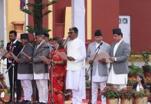 ओलीले आफूसँगै २१ मन्त्रीहरूले पनि लिए शपथ
