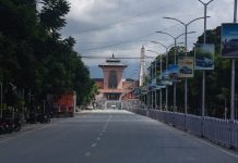 दरबारमार्गमा स्टेज बनाउने काम भइरहेकाले आवागमनमा रोक