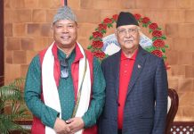 प्रधानमन्त्री ओली र नाउपार्टीका संरक्षक चौधरीबीच भेटवार्ता