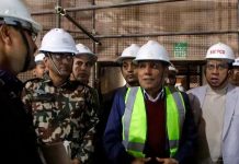 सिंहदरवारमा निर्माणाधीन नयाँ संसद् भवनको निरीक्षण