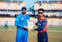 नेपालले यूएईविरुद्धको टस जितेर फिल्डिङ रोज्याे