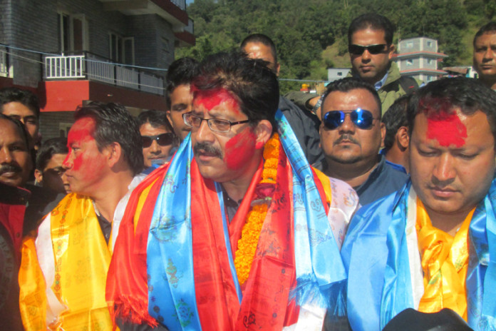 Newly elected Nepal Tarun Dal President Jitjung Basnet