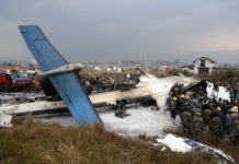 विमान दुर्घटनामा मृत्युको संख्या ४०