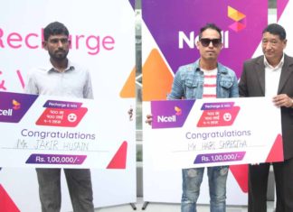 Ncell handovers cash prize under ‘Recharge and Win’ offer