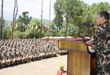 प्रधानसेनापति पूर्णचन्द्र थापाद्वारा निरीक्षण भ्रमण