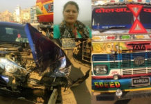 किर्तिपुर नगरपालिका उपमेयरया कार दुर्घटनामा
