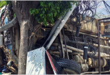 बस बिजुलीको पोलमा ठोक्किदा ४ जनाको मृत्यु