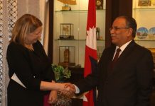 बेलायती मन्त्री बरोनस र प्रचण्डबीच भेटवार्ता