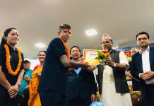 साफ उपविजेता महिला फुटबल टोली सम्मानित