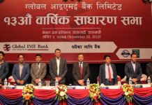 ग्लोबल आइएमईको १३औं वार्षिक साधारण सभा सम्पन्न, २५.५ प्रतिशत लाभांश पारित