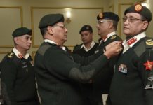 प्रधानसेनापतिबाट उपरथी दर्जाको दर्ज्यानी चिन्ह प्रदान