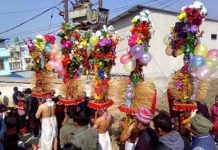 टुसालस्थित ऋषिकेश्वरदेखि नाैलिन भद्रकालीसम्म माधव नारायणकाे कलश यात्रा