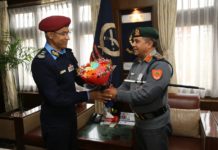 प्रहरी महानिरीक्षक ज्ञवालीलाई सशस्त्र प्रहरी महानिरीक्षक खनालबाट बधाइ ज्ञापन