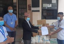 जिल्ला अस्पताल लमजुङलाई स्वास्थ्य सामग्री सहयोग प्राप्त