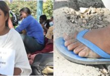 न्याय माग्न नेपालगन्जबाट पैदल हिँडेर माईतीघरमा धर्ना