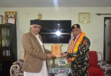 महारथी प्रभुराम शर्माद्वारा गुल्मको निरीक्षण भ्रमण