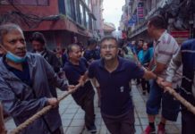 काभ्रेको नालाबाट ल्याइएको यःसि (इन्द्रध्वज) नगर भित्र्याइयाे