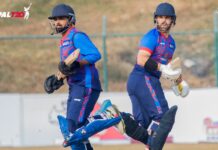 काठमाडौं नाइट्सले नेपाल टी २० लिगमा जनकपुर रोयल्ससामु १८१ रनको विजयी लक्ष्य प्रस्तुत