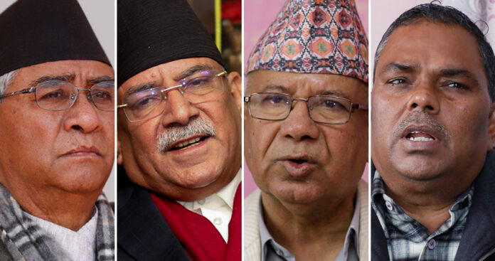 Sher-B-deuba-prachanda-madhav-kumar-Nepal-and-upendra-yadav