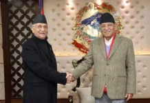 प्रम प्रचण्ड र एमाले ओलीबीच भेटवार्ता