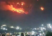 सामुदायिक वन क्षेत्रमा डढेलो लागेर, खानीगाउँ जोखिममा