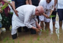 जगतपुरमा धान दिवसको अवसरमा केपी ओलीले राेपे धान