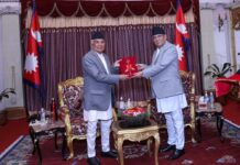 प्रधानमन्त्रीद्वारा सरकारको वार्षिक प्रतिवेदन राष्ट्रपतिसमक्ष पेस